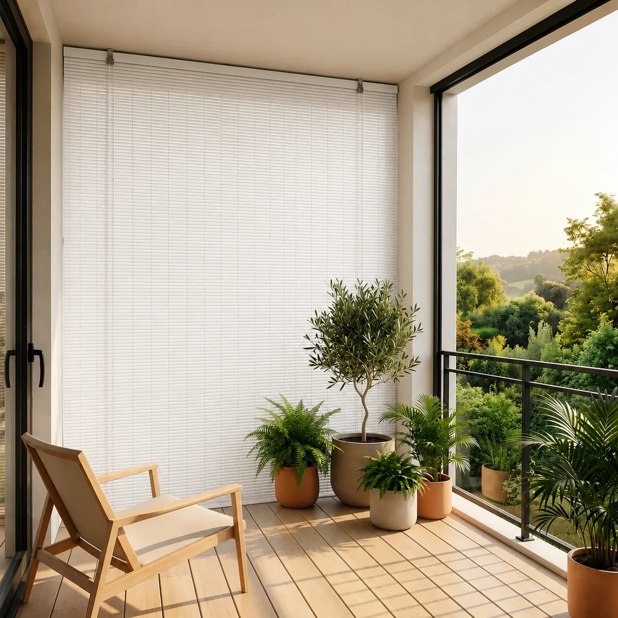 Exterior PVC Blinds & Shades for Balconies, Roman / Roll-Up System | Outdoor, Weatherproof, Sun, Rain & Dust Protection - Custom Size - DIY thumbnail 1